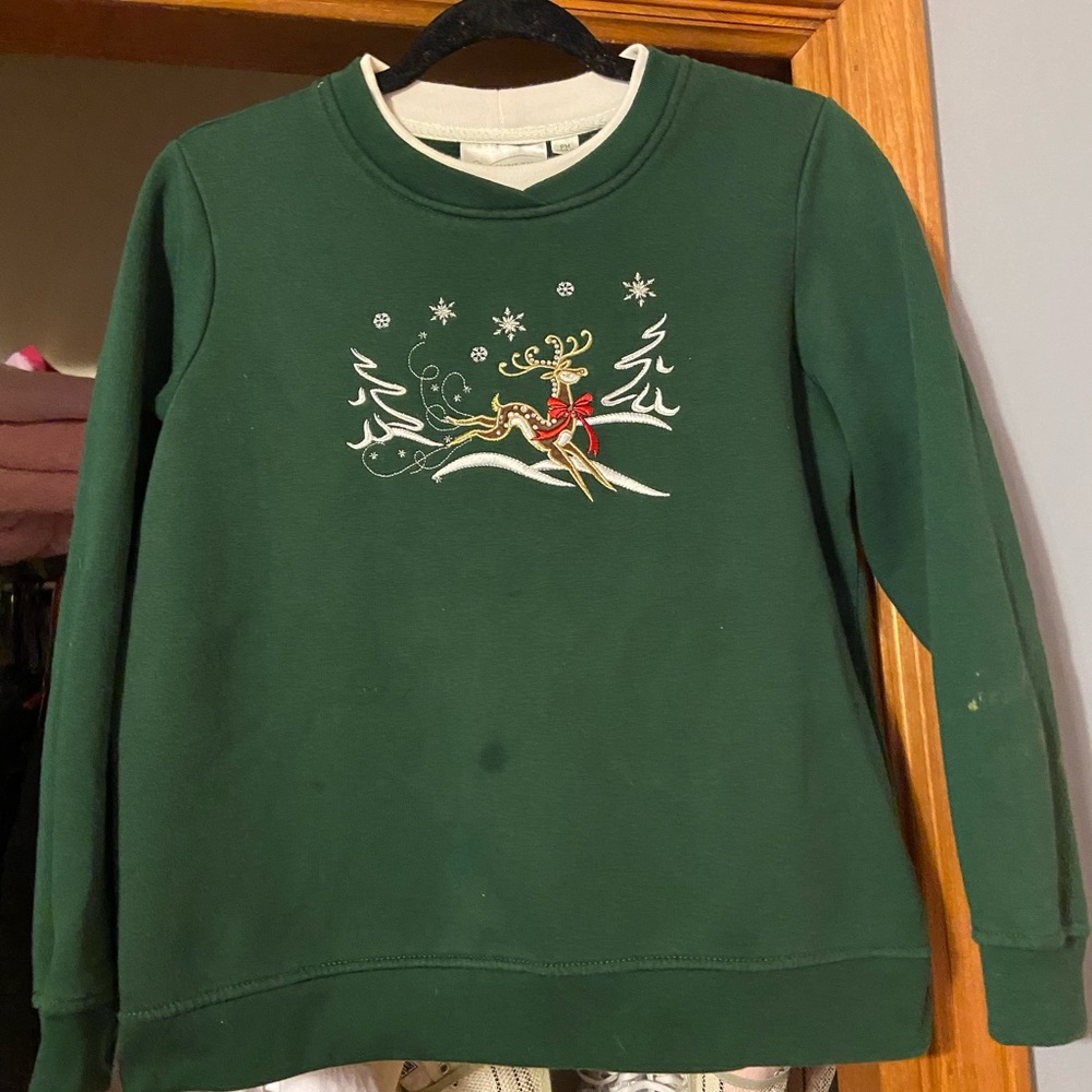 Vintage 90s Embroidered Granny Core Crewneck Sweater